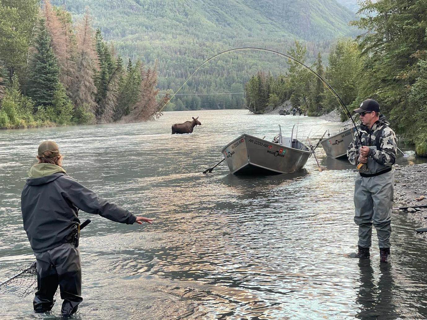 People fishing in the Kenai River